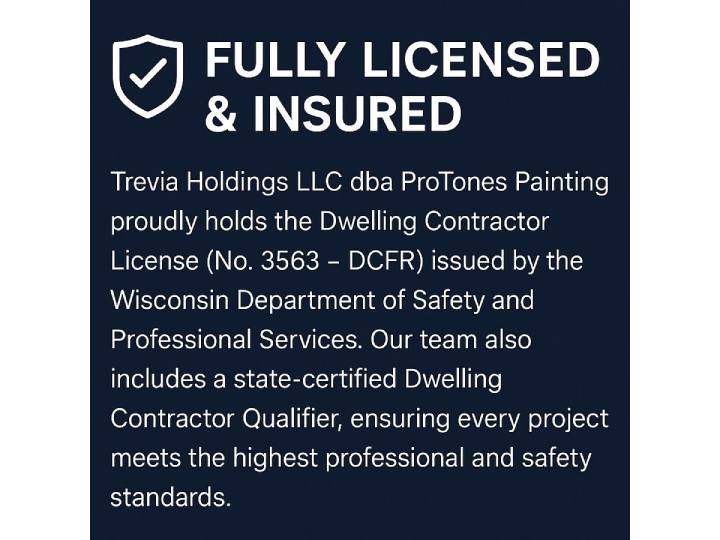 ProTones Painting Wisconsin contractor license - Dwelling Contractor License No. 3563 DCFR